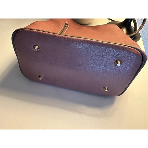 SAMOE STYLE ADJUSTABLE STRAP BUCKET PURSE Pink Leather Boho - Picture 10 of 16